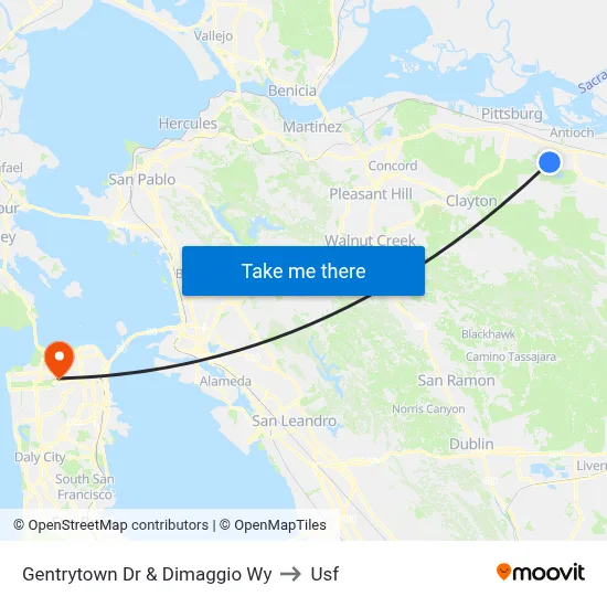Gentrytown Dr & Dimaggio Wy to Usf map