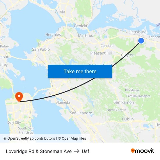 Loveridge Rd & Stoneman Ave to Usf map