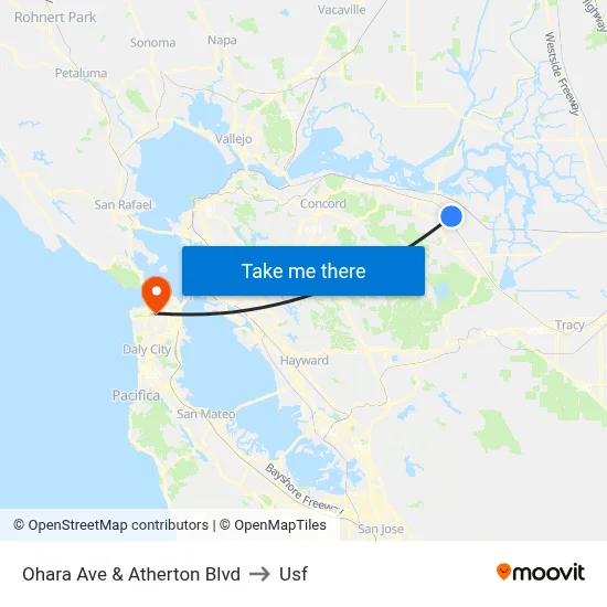 Ohara Ave & Atherton Blvd to Usf map
