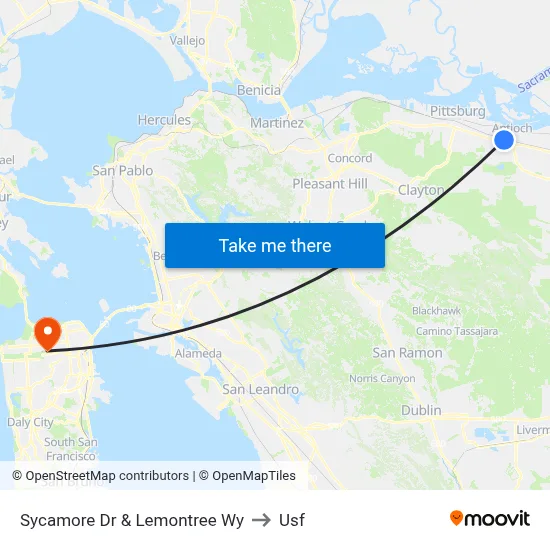 Sycamore Dr & Lemontree Wy to Usf map