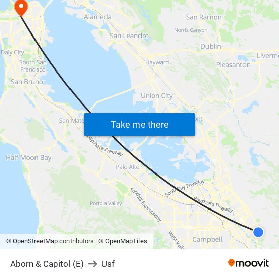 Aborn & Capitol (E) to Usf map