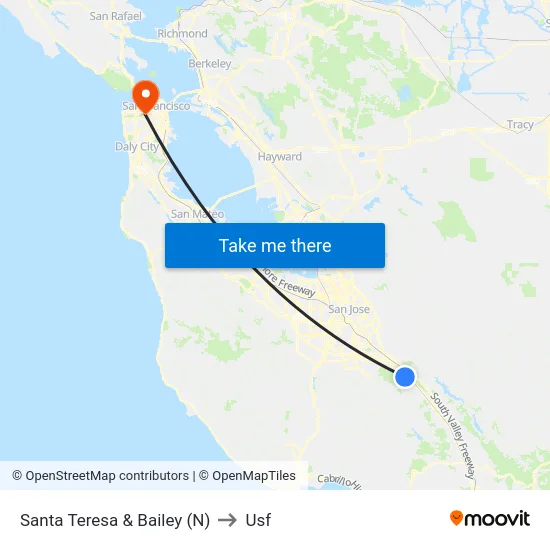 Santa Teresa & Bailey (N) to Usf map