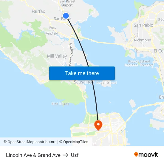 Lincoln Ave & Grand Ave to Usf map