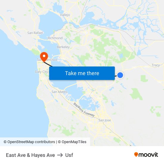 East Ave & Hayes Ave to Usf map