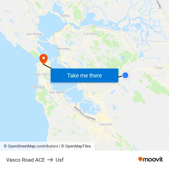 Vasco Road ACE to Usf map