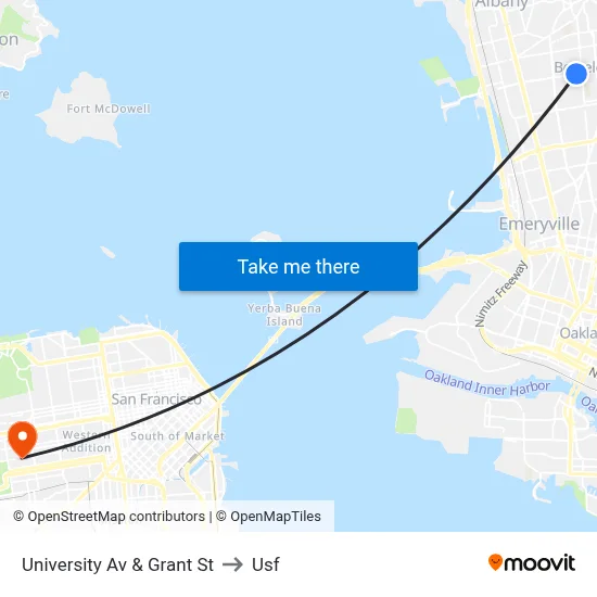 University Av & Grant St to Usf map