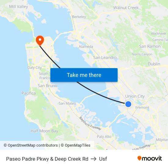Paseo Padre Pkwy & Deep Creek Rd to Usf map