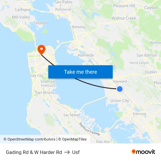 Gading Rd & W Harder Rd to Usf map