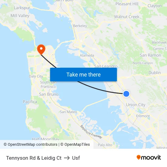 Tennyson Rd & Leidig Ct to Usf map