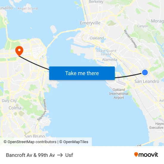 Bancroft Av & 99th Av to Usf map