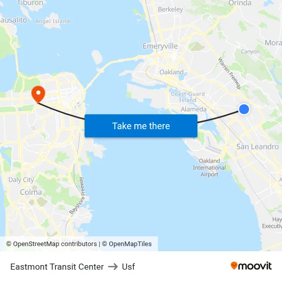 Eastmont Transit Center to Usf map