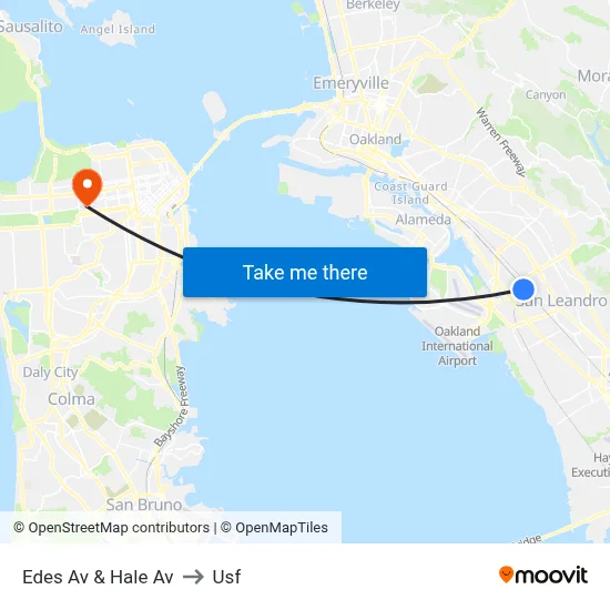 Edes Av & Hale Av to Usf map