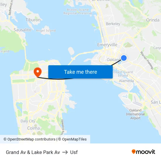 Grand Av & Lake Park Av to Usf map