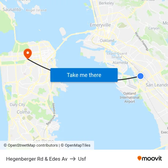 Hegenberger Rd & Edes Av to Usf map