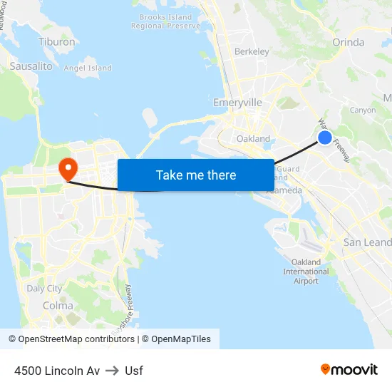 4500 Lincoln Av to Usf map