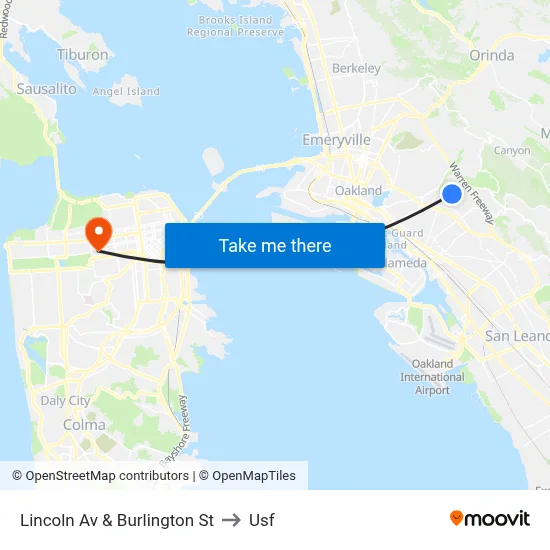 Lincoln Av & Burlington St to Usf map