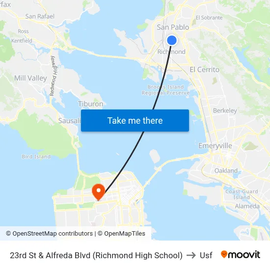 23rd St & Alfreda Blvd (Richmond High School) to Usf map