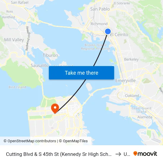 Cutting Blvd & S 45th St (Kennedy Sr High School) to Usf map