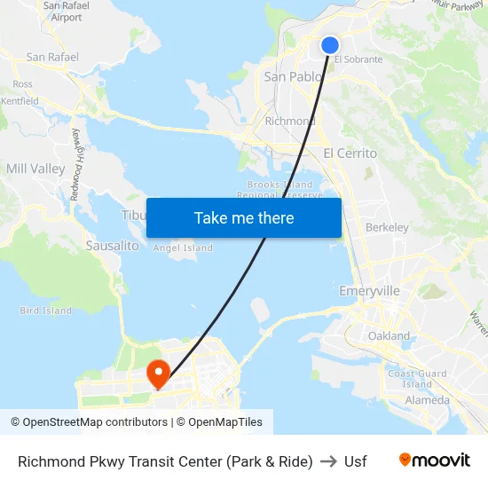 Richmond Pkwy Transit Center (Park & Ride) to Usf map