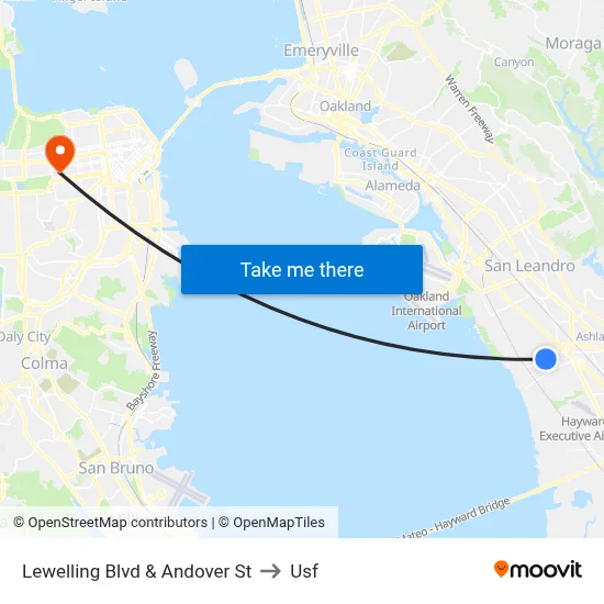 Lewelling Blvd & Andover St to Usf map