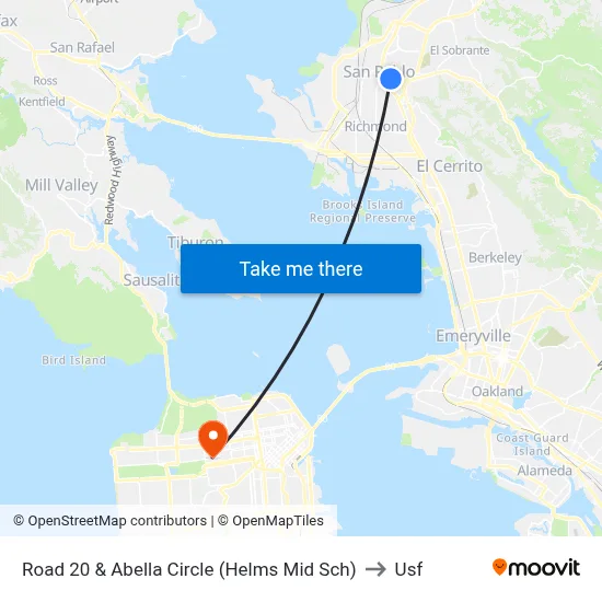 Road 20 & Abella Circle (Helms Mid Sch) to Usf map