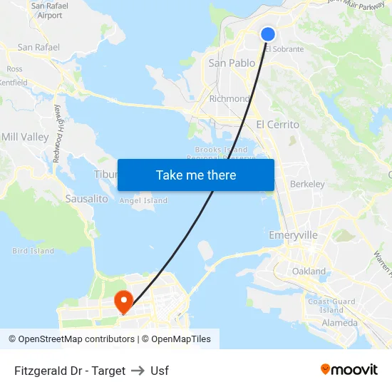 Fitzgerald Dr - Target to Usf map