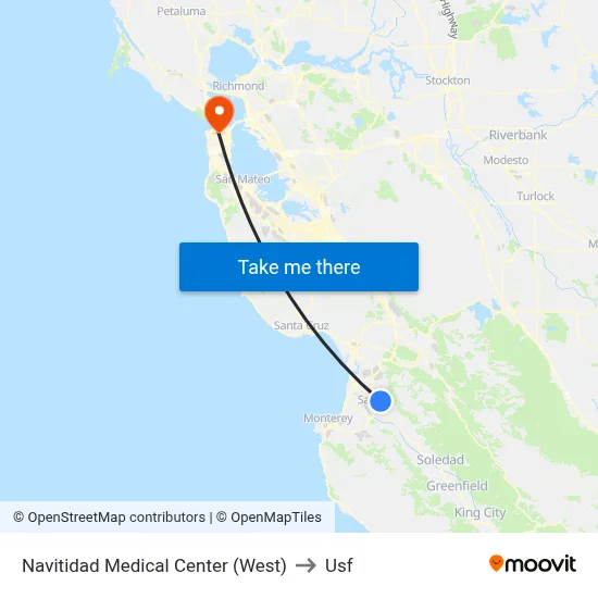 Navitidad Medical Center (West) to Usf map