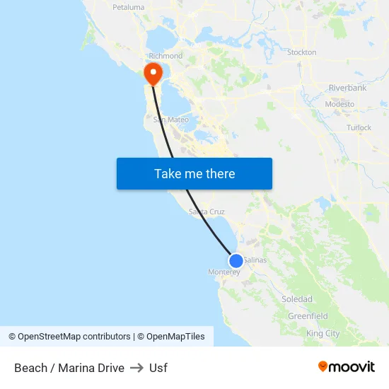 Beach / Marina Drive to Usf map