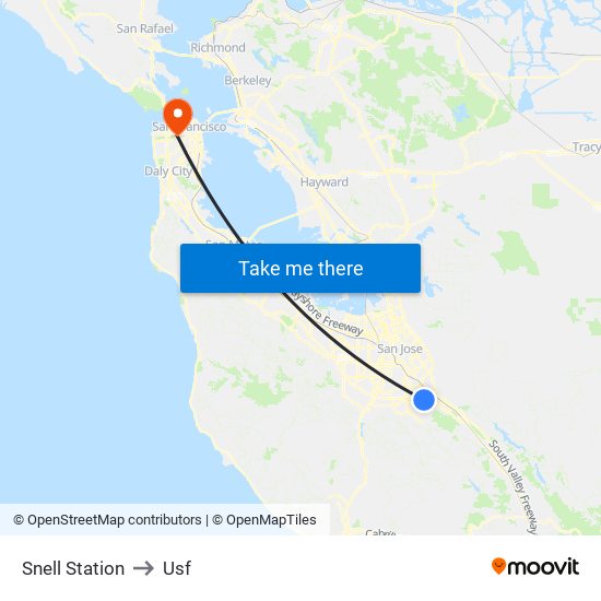 Snell Station to Usf map