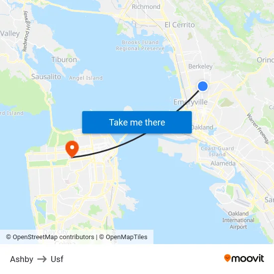 Ashby to Usf map