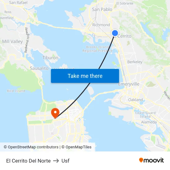El Cerrito Del Norte to Usf map