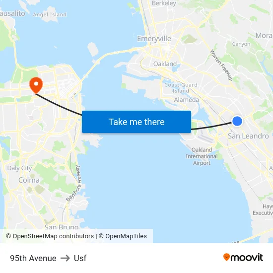 95th Avenue to Usf map