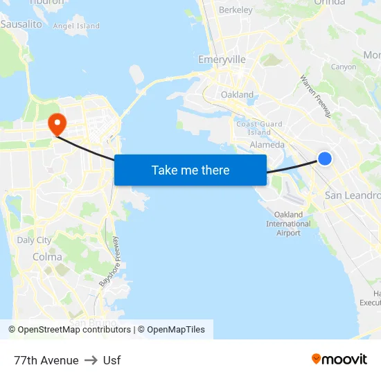 77th Avenue to Usf map