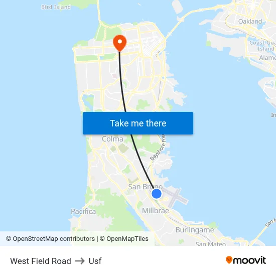 West Field Road to Usf map
