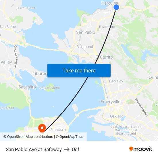 San Pablo Ave at Safeway to Usf map