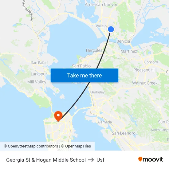 Georgia St & Hogan Middle School to Usf map