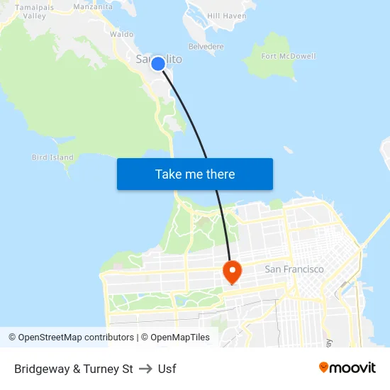 Bridgeway & Turney St to Usf map