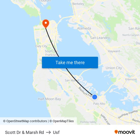 Scott Dr & Marsh Rd to Usf map