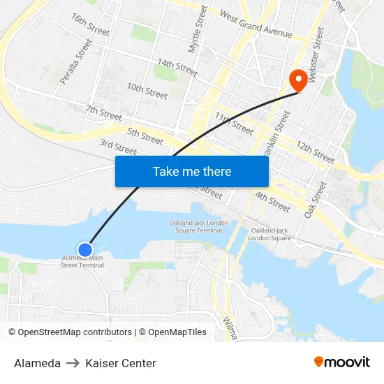 Alameda to Kaiser Center map