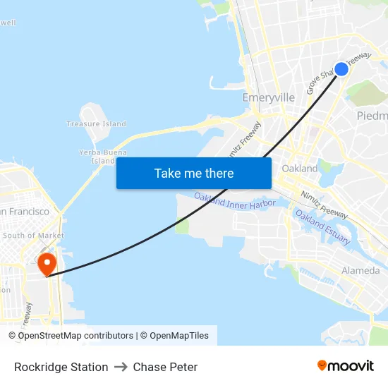 Rockridge Station to Chase Peter map