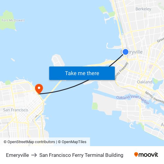 Emeryville to San Francisco Ferry Terminal Building map