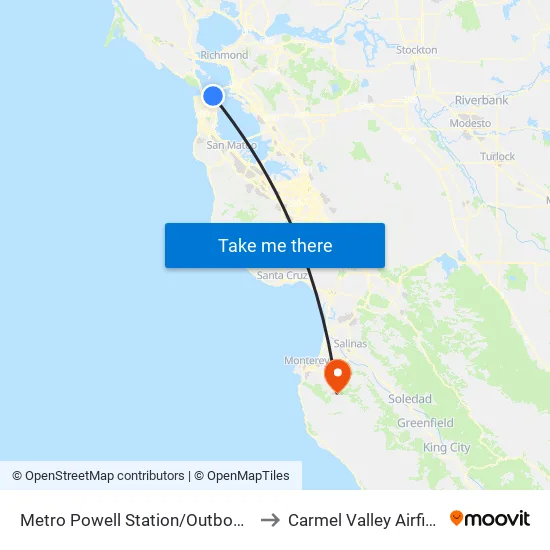 Metro Powell Station/Outbound to Carmel Valley Airfield map