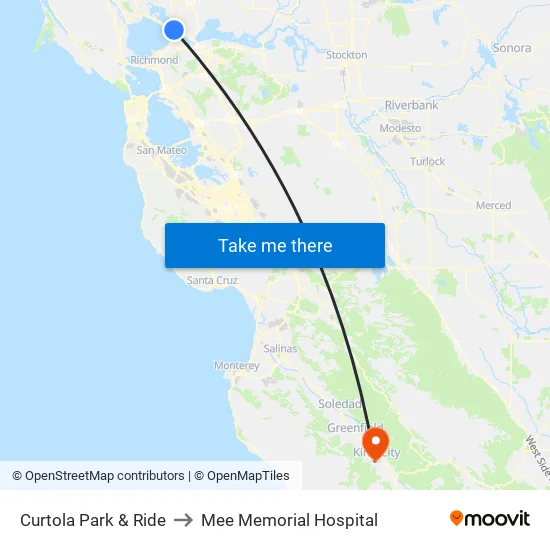 Curtola Park & Ride to Mee Memorial Hospital map