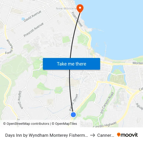 Days Inn by Wyndham Monterey Fisherman s Wharf Aquarium to Cannery Row map