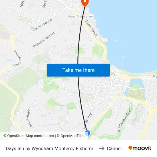 Days Inn by Wyndham Monterey Fisherman s Wharf Aquarium to Cannery Row map