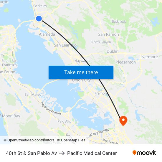 40th St & San Pablo Av to Pacific Medical Center map