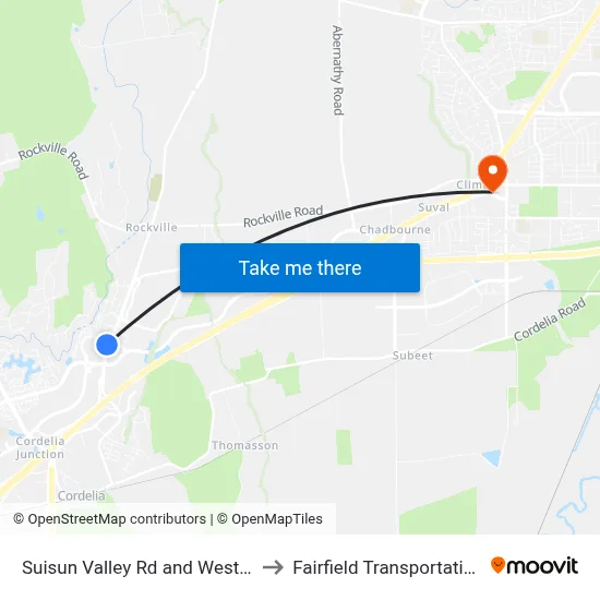 Suisun Valley Rd and Westamerica Dr to Fairfield Transportation Center map