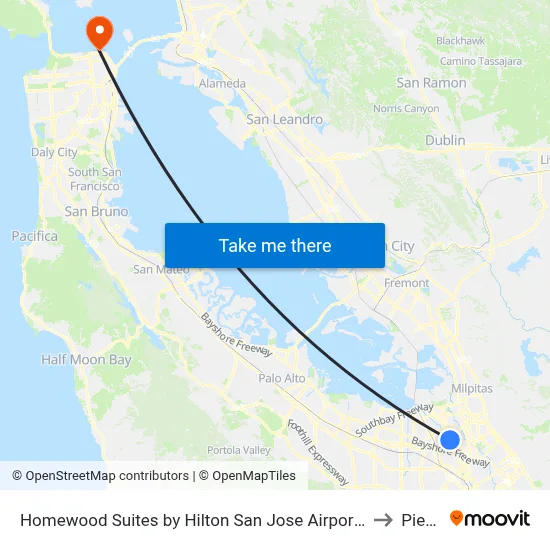 Homewood Suites by Hilton San Jose Airport–Silicon Valley to Pier 39 map