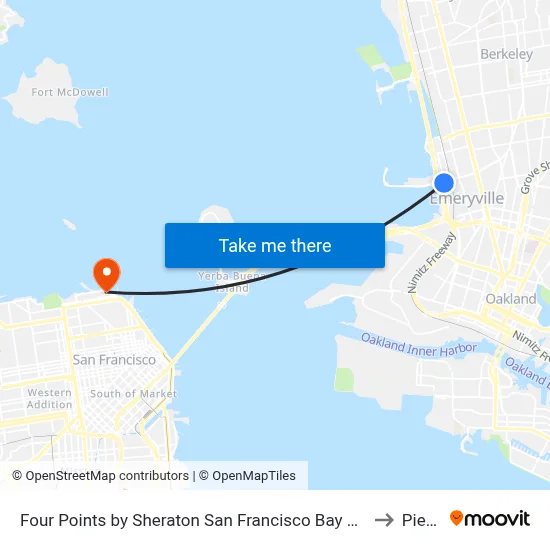 Four Points by Sheraton San Francisco Bay Bridge Emeryville to Pier 39 map