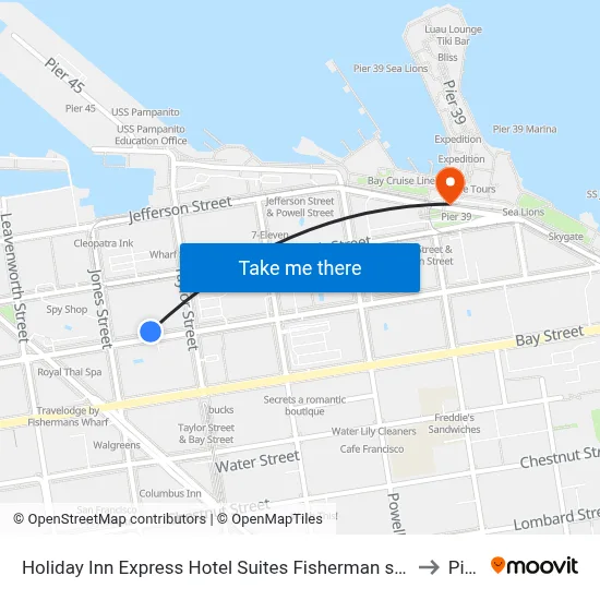 Holiday Inn Express Hotel Suites Fisherman s Wharf an IHG Hotel San Francisco to Pier 39 map